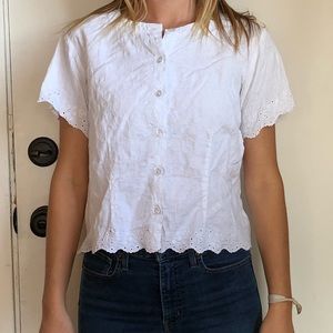 White Cotton LL Bean Croptop